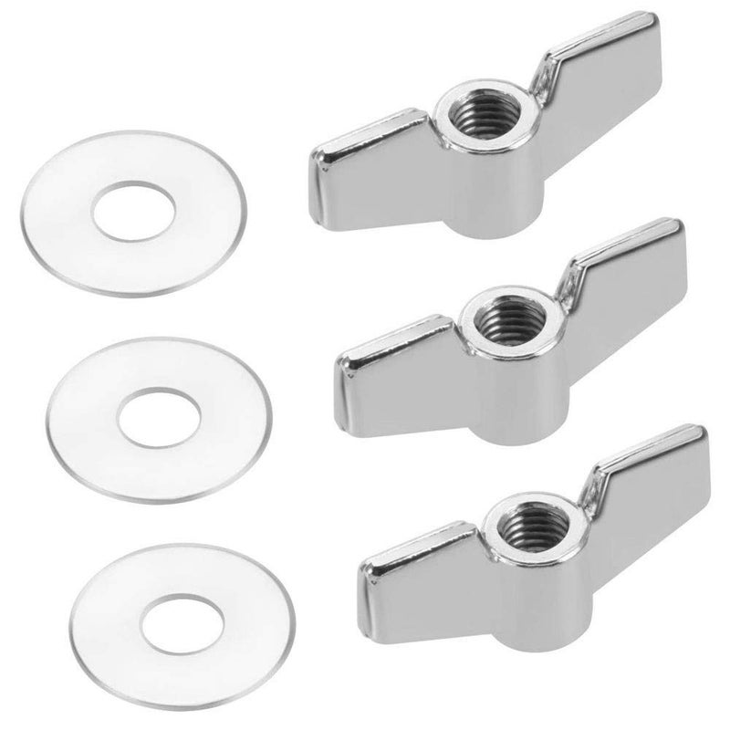 Jiayouy 12 Pieces Cymbal Replacement Accessories Cymbal Wing Nuts and Metal Washers Replacement for Cymbal Stackers Silver - Image 2